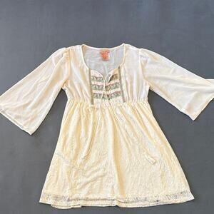 Flying Tomato Cream Blouse with Embroidered Detail Large